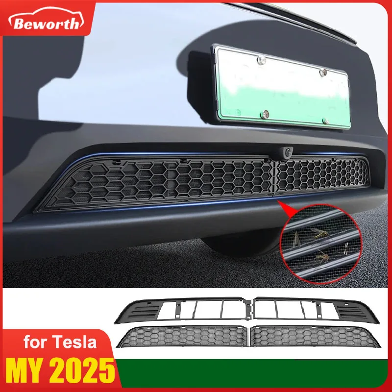 

Для Tesla Model Y Juniper 2025 2026, внутренняя вентиляционная решетка, нижний бампер, ABS, сетка от насекомых, воздухозаборник, пылезащитная крышка