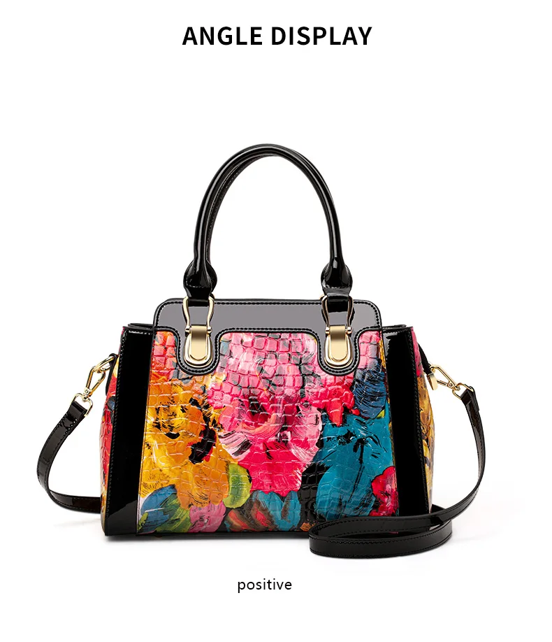 Aidrani Damenhandtasche mit Blumenmuster und Krokodilprägung, farbenfrohe Umhängetasche mit Henkel, Damen-Umhängetasche für den täglichen Gebrauch. – Detail 7