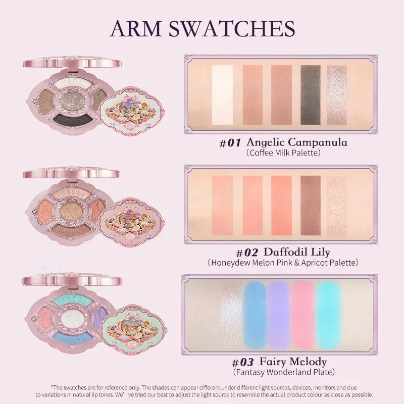 Makeup Eye Shadows Flower Knows Midsummer Fairytales Collection Geprägte matte Glitzer-Lidschatten-Palette Hochpigmentiertes Make-up