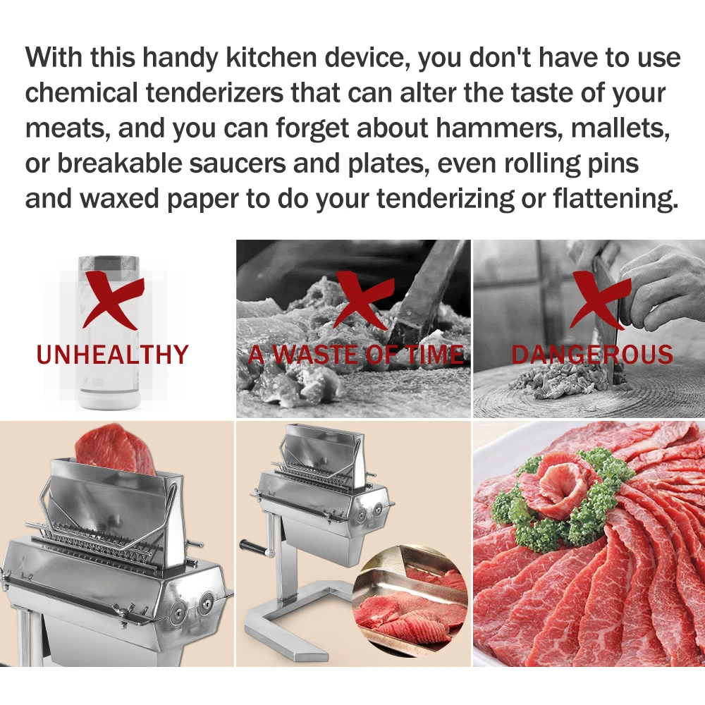 ITOP MTS Manual Meat Tenderizer Versatile Food Processing Machine for Meat Multiple Sizes Available for Commercial