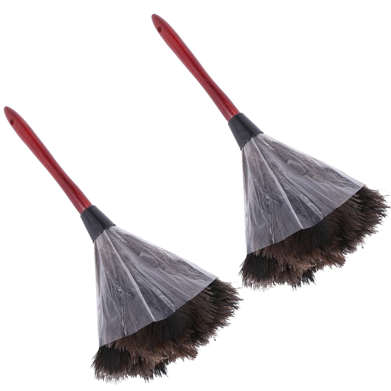 2X Ostrich Cleaning Feather Duster Ostrich Duster Ostrich Feather Duster Soft Feathers Duster