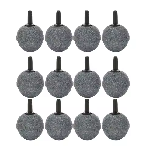 12Pcs For Aquarium Fish Tank Decor Durable Air Stone Mineral Bubble Diffuser Airstones For Aquarium Fish Tank Pump Hydroponics