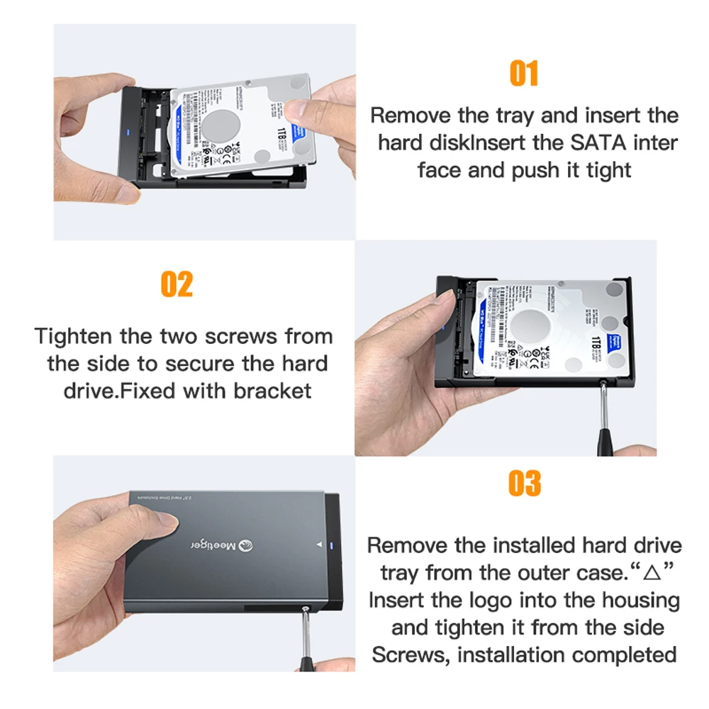 SSK 2,5-дюймовый ящик для хранения, док-станция SATA-USB 3.0, чехол для внешнего жесткого диска, без инструментов, поддержка UASP TRIM 20 ТБ для корпуса ПК
