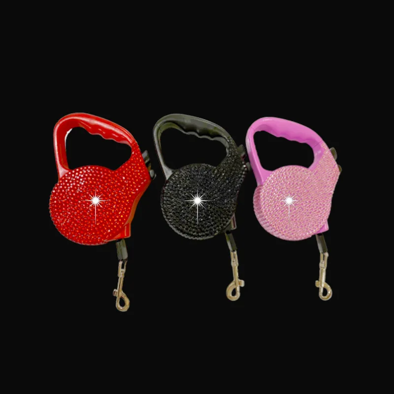 Mini Diamond Pet Towing Rope Dog Garbage Bag Dispenser Cat Catcher Pet Cleaning Supplies Automatic Retractable Dog Walking Rope