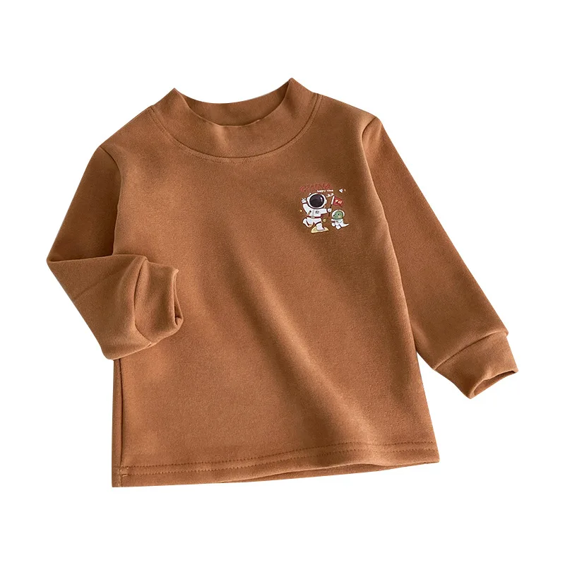 الفتيان الفتيات الكرتون طويلة الأكمام رشاقته قاع تي شيرت طفل نصف عالية طوق الدافئة قمم تي شيرت الاطفال الخريف الشتاء الملابس #4
