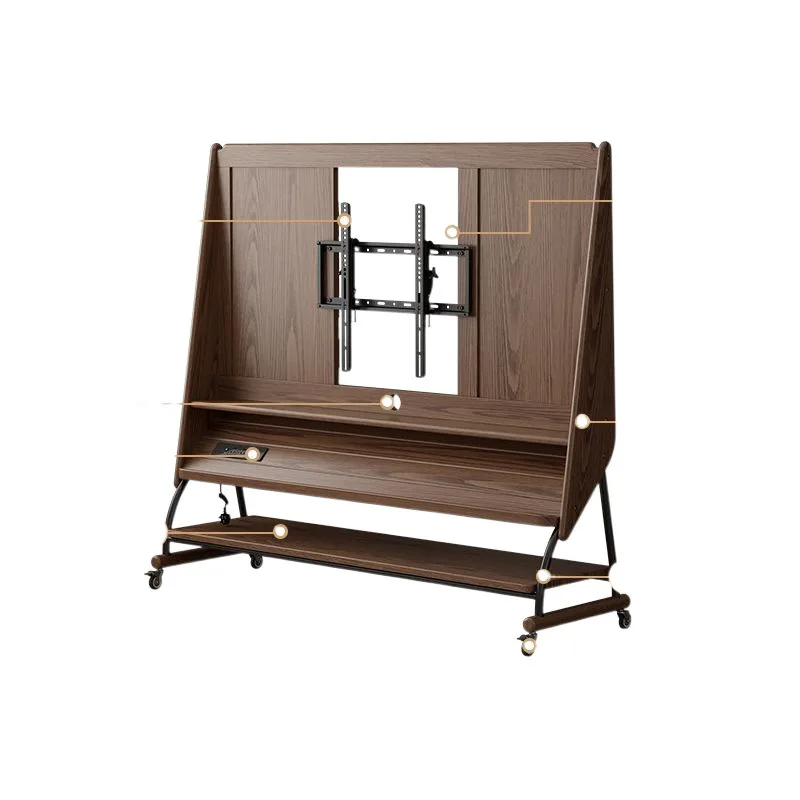 

Solid wood removable TV cabinet living room household small apartment modern simple floor storage TV bracket