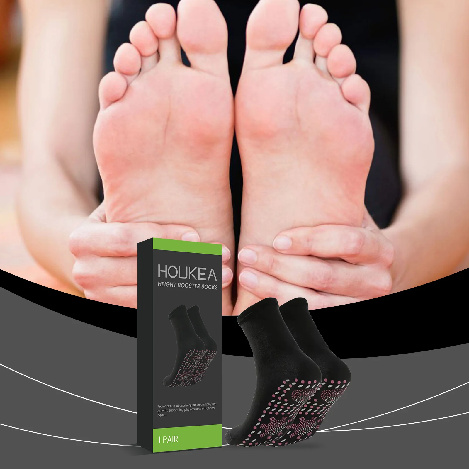 Self-Heating Foot Socks, Skin-Friendly Elastic Breathable Socks with Massage Texture, Cozy Foot Wear