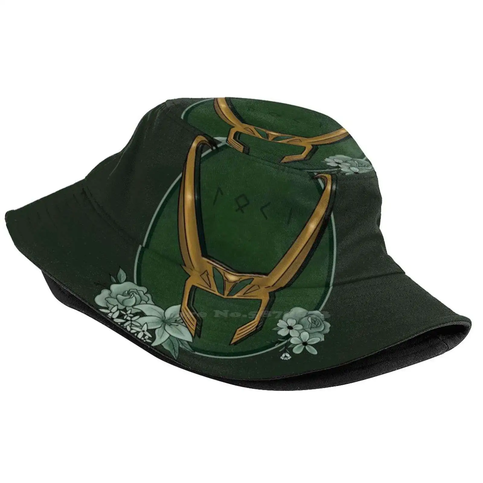 God Of Mischief Pattern Design Printed Travel Bucket Hats Helmet Concept Design Ragnarok Comic Hiddles Phone Design Mcu Mischief