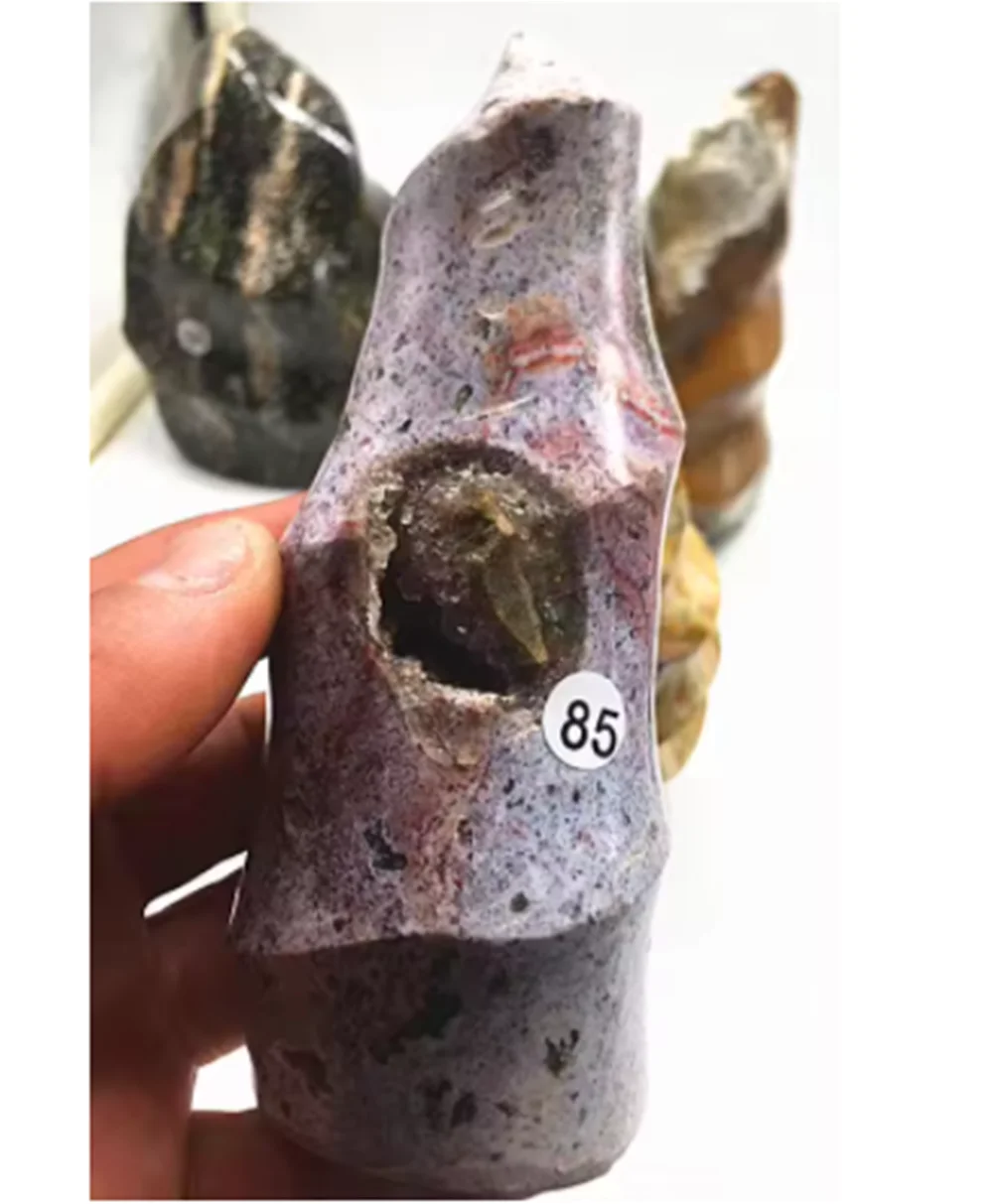 Reiki Torch Decoration, Natural Quartz Crystal Energy, Marine Jasper, Ball Pyramid. Happy New Year
