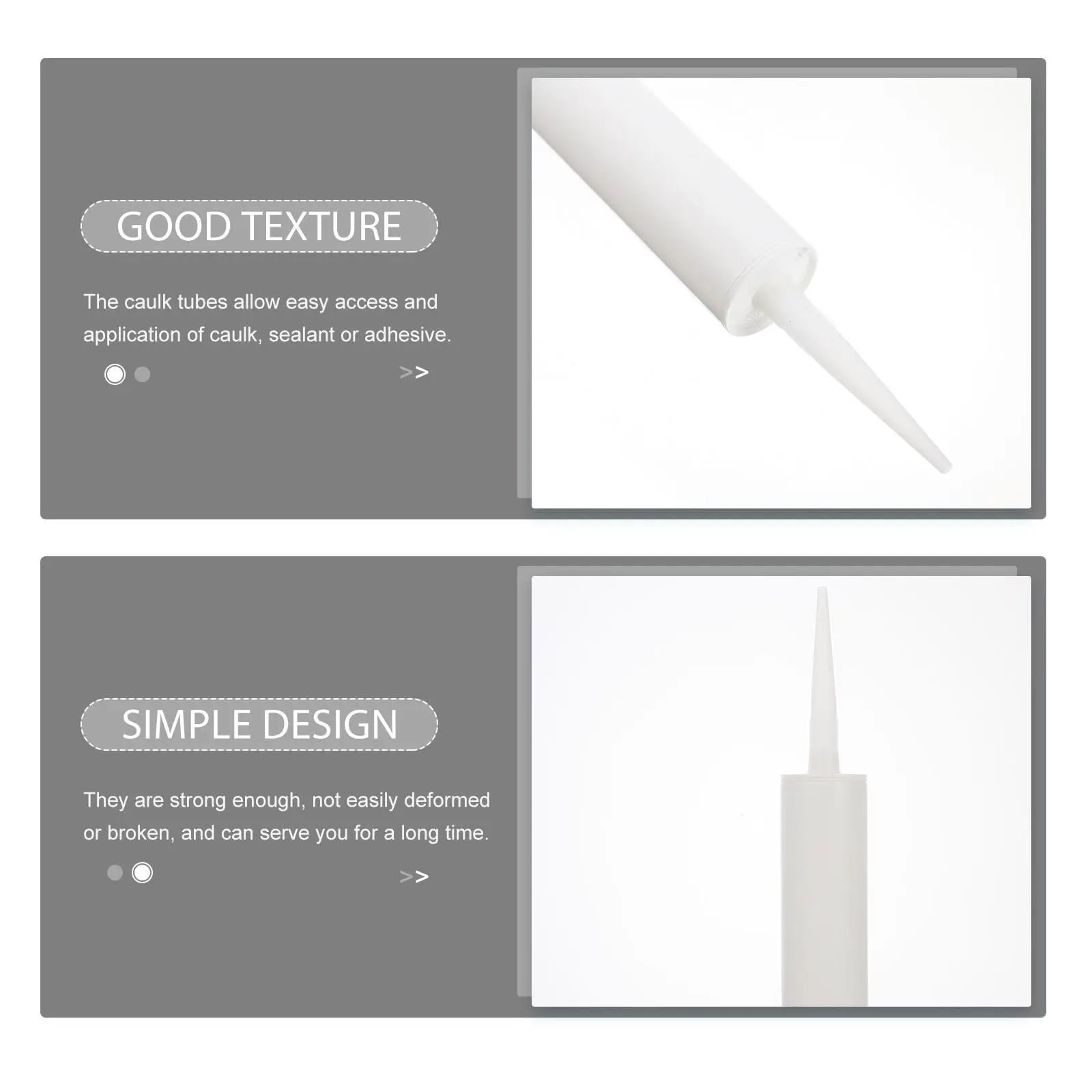 8Sets Glass Glue Empty Caulk Tubes Refillable Plastic Sealant Tubes for Bathroom Kitchen Door Window Crack Filling Application