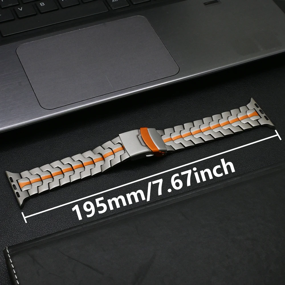 Titanium Strap for Apple Watch Series 11 10 46mm Ultra3/2/1 49mm Titanium Orange Band for IWatch 9 8 7 6 5 4 45mm SE 3 2 44mm image 5