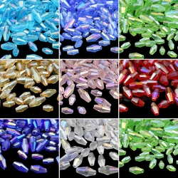 100/200pcs 6/8mm AB Color Long Bicone Faceted Austrian Crystal Spacers Loose Beads For Jewelry making DIY Bracelets Necklaces