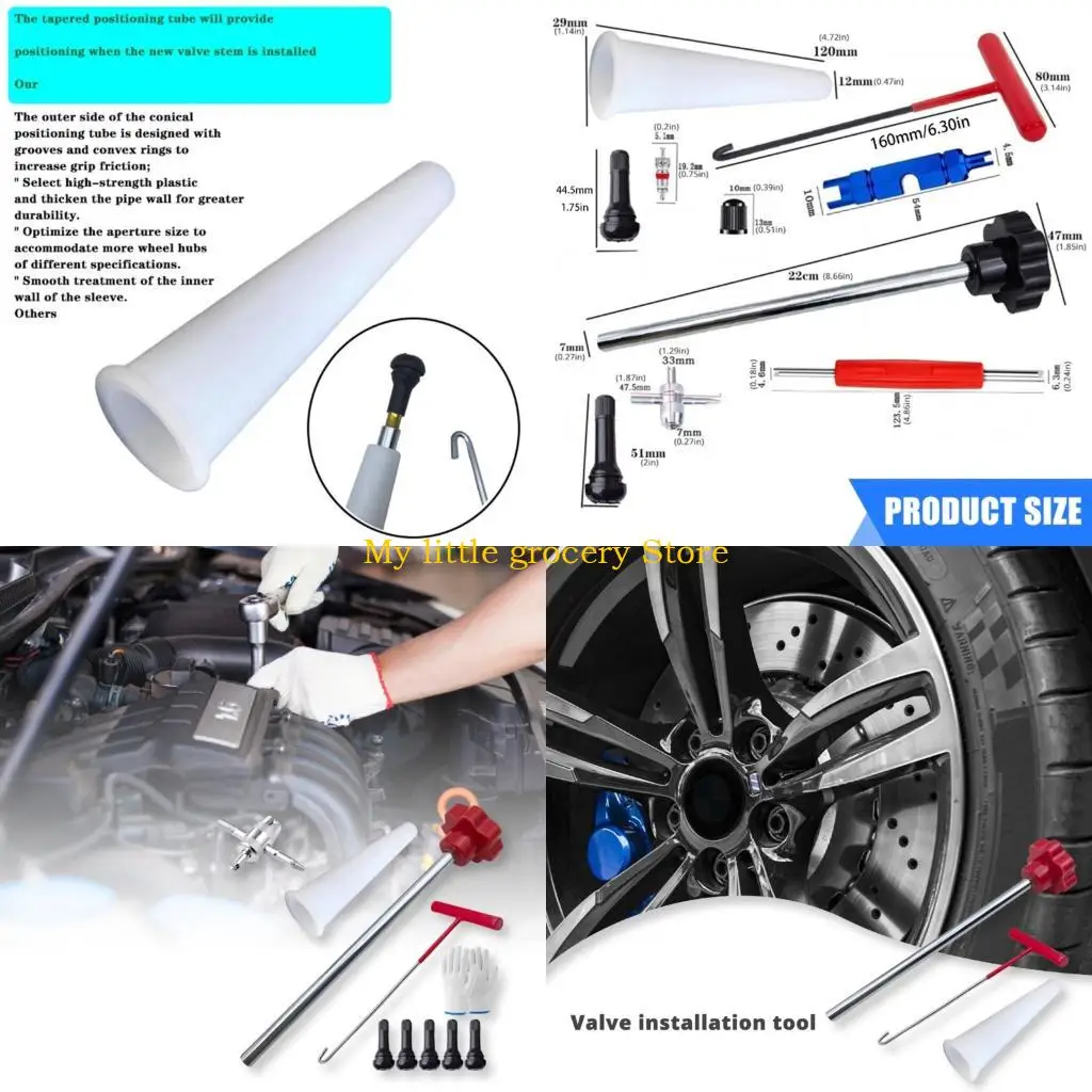 D5BD 30 Piece Stem And Insert Assembly For Automobile SUV Off Road Vehicle Trailer Lawn Equipment Air Pressure Repair