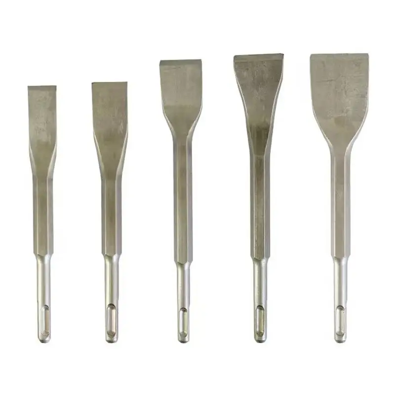

AB46-Pick Scraping Chisel Set Wall Slotting Drilling Masonry Concrete Drill Bit Tile Flat Point Chisels Round Handle