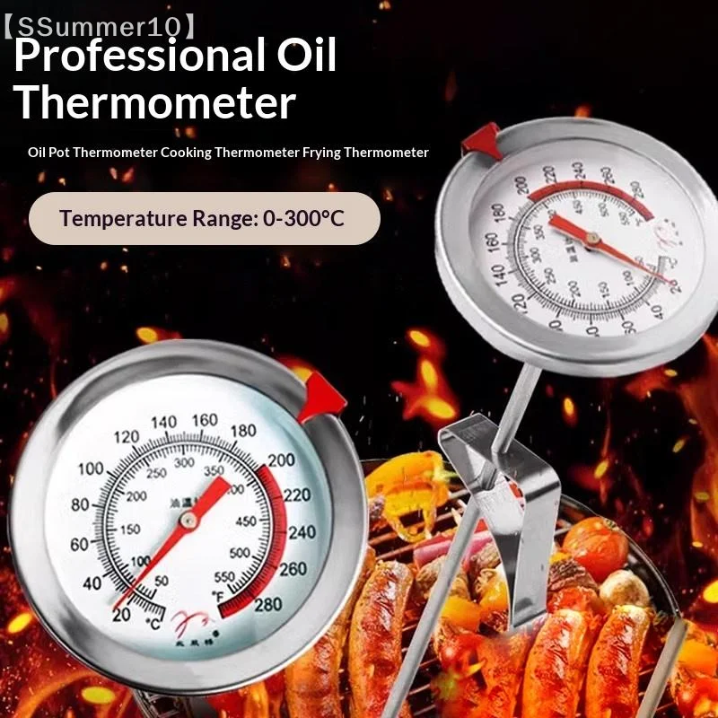 【SSummer10】Stainless Oven BBQ Temperature Gauge 20/30cm - Kitchen Thermometer Probe for Meat Cooking Food【SS】