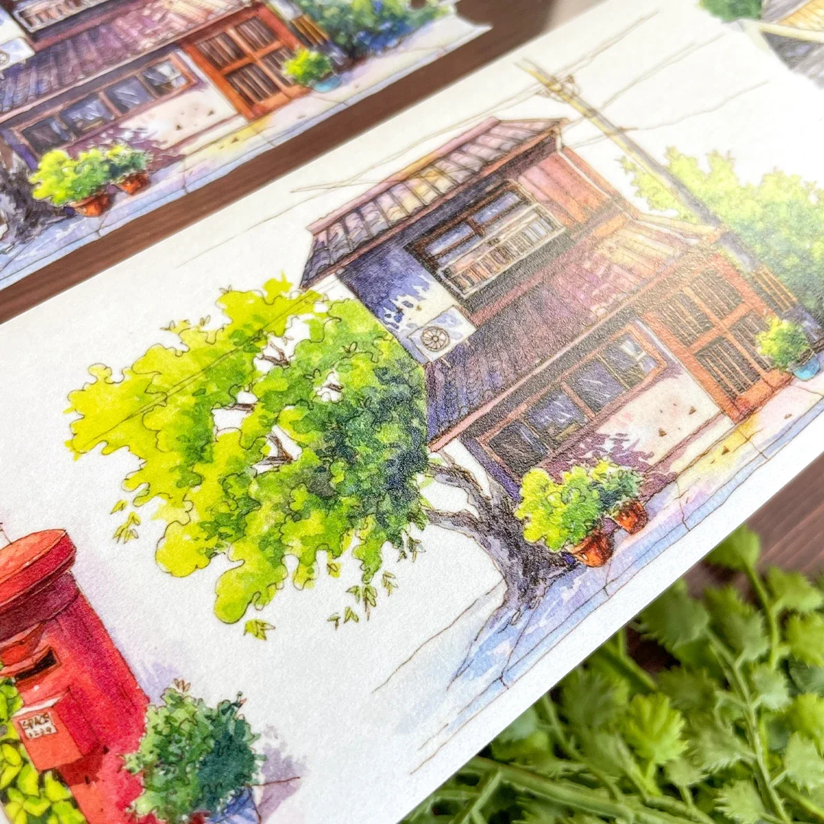 5.8 House Tree Street PET Washi Tape Landscaping Forest Journal Landscape