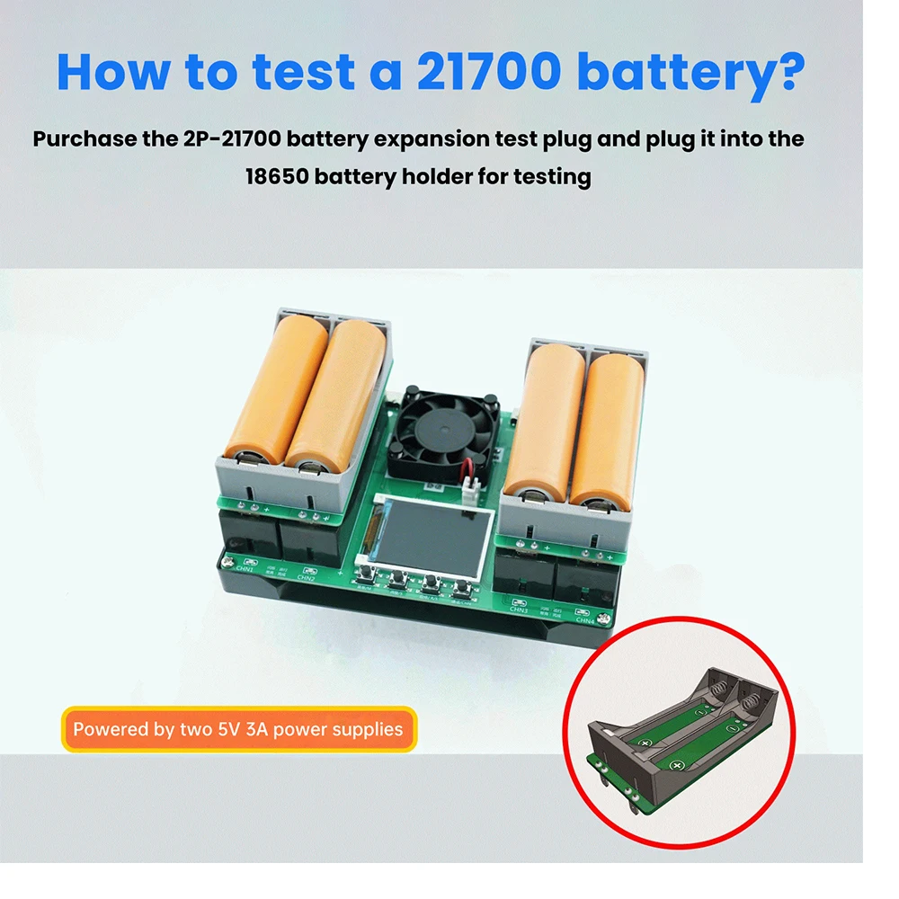 Type-C 4Channel Battery Capacity Tester LCD Display MAh Lithium Digital Battery Detection Module For Battery Testing 18650/21700