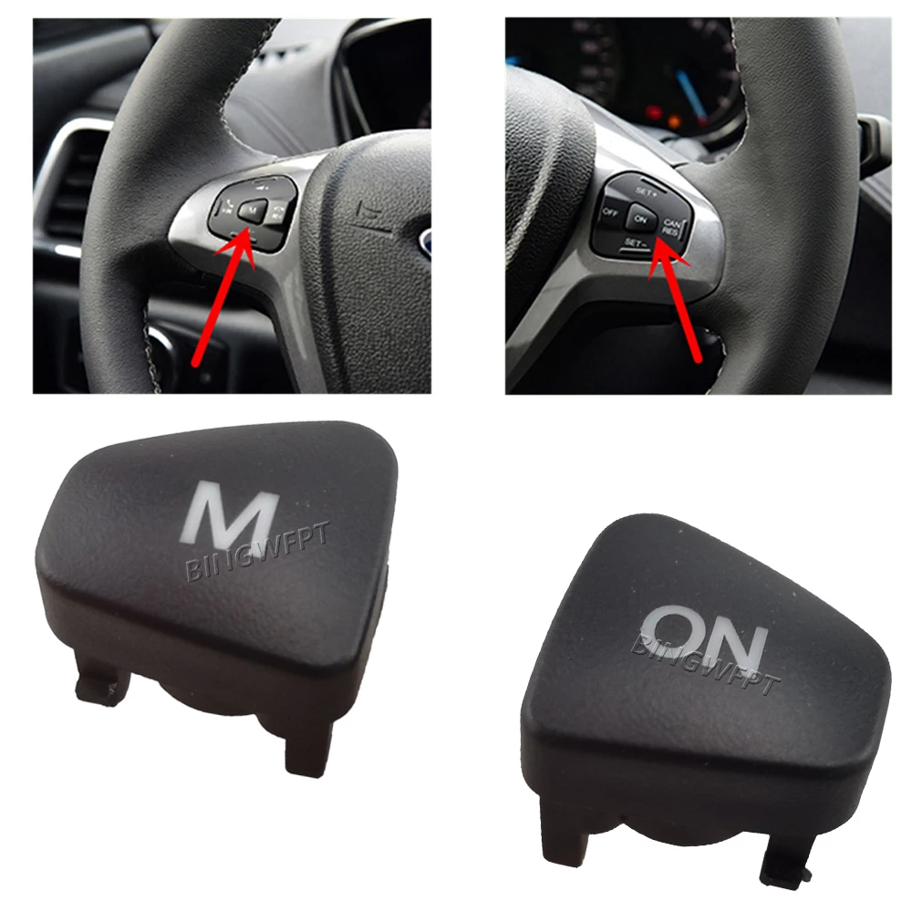 New Steering Wheel Button Control Switch M On Button For Ford Escort Fiesta MK7 MK8 ST 2014 Ecosport 2013 Car Audio Volume