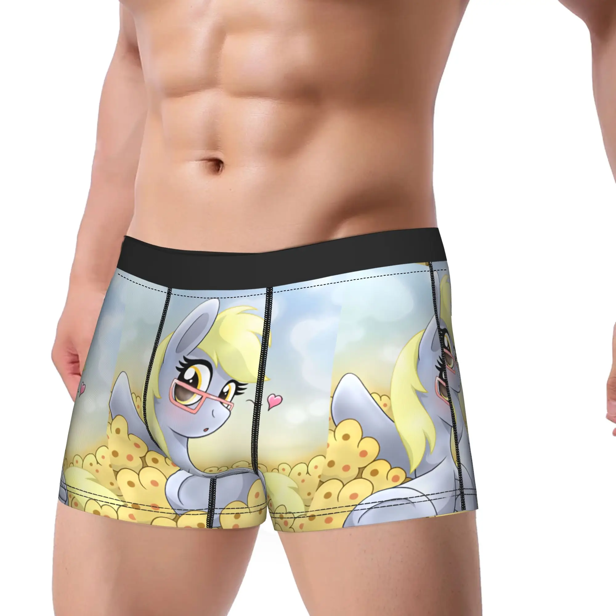 Derpy Muffins Hooves Boxershorts  3D Pouch Underwear High Quality Customs Boxer Brief Breathable Men Underpants Plus Size