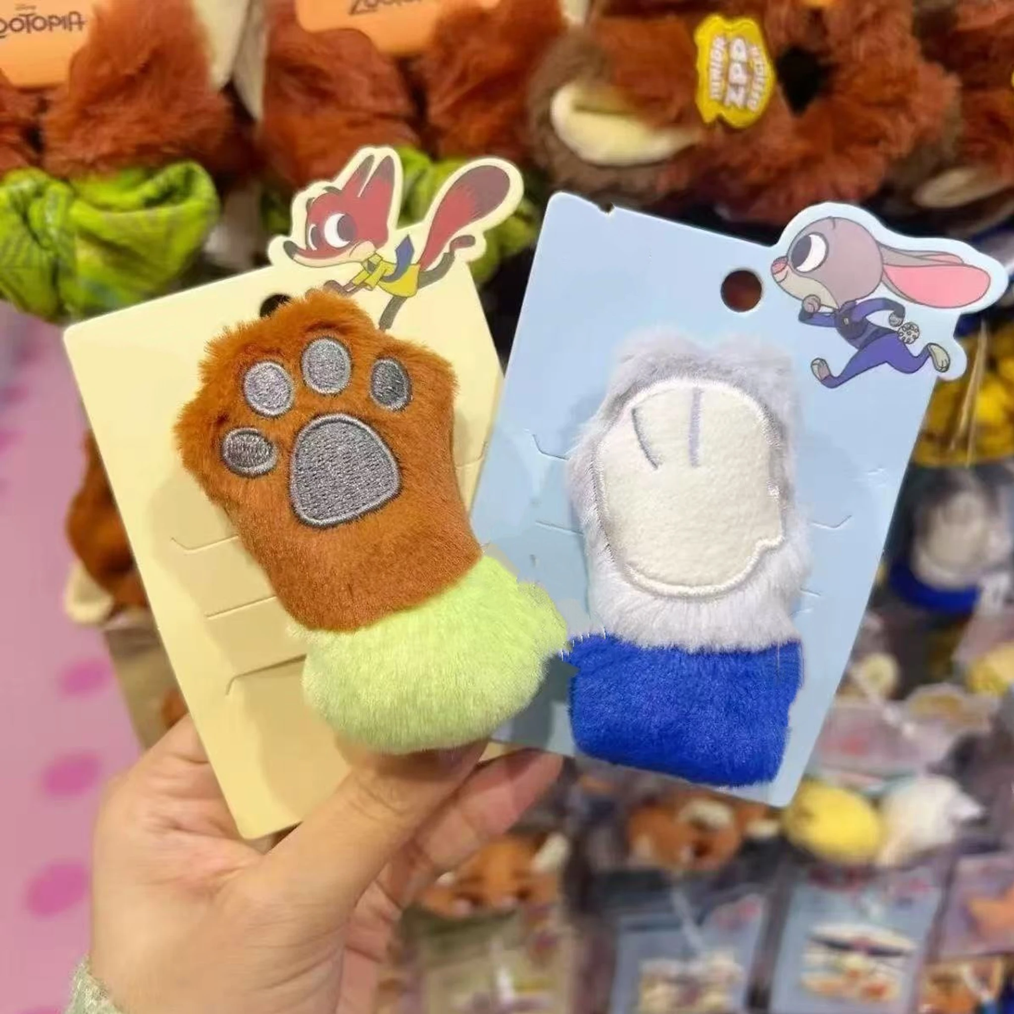 디즈니 주토피아 주디 & 닉 플러시 헤어 스크런치/헤어 타이 |   귀여운 만화 소녀풍 사이드 클립 |   귀여운 플러시 헤어 액세서리