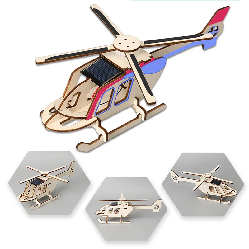 Mini Solar Airplane Helicopter DIY Models & Building Toy Science & Education Model Toy For Children Gift Toy
