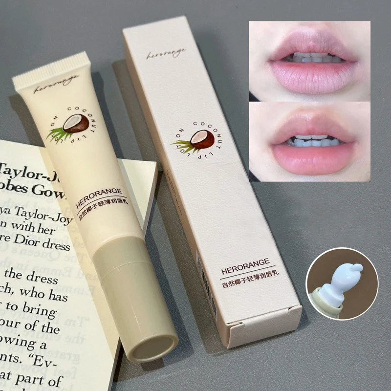 Bálsamo labial de coco, loción hidratante curativa, líneas de labios que se decoloran antiseco, 15G, máscara de labios con cabeza de hierro helado, cuidado, lápiz labial para chica, maquillaje coreano