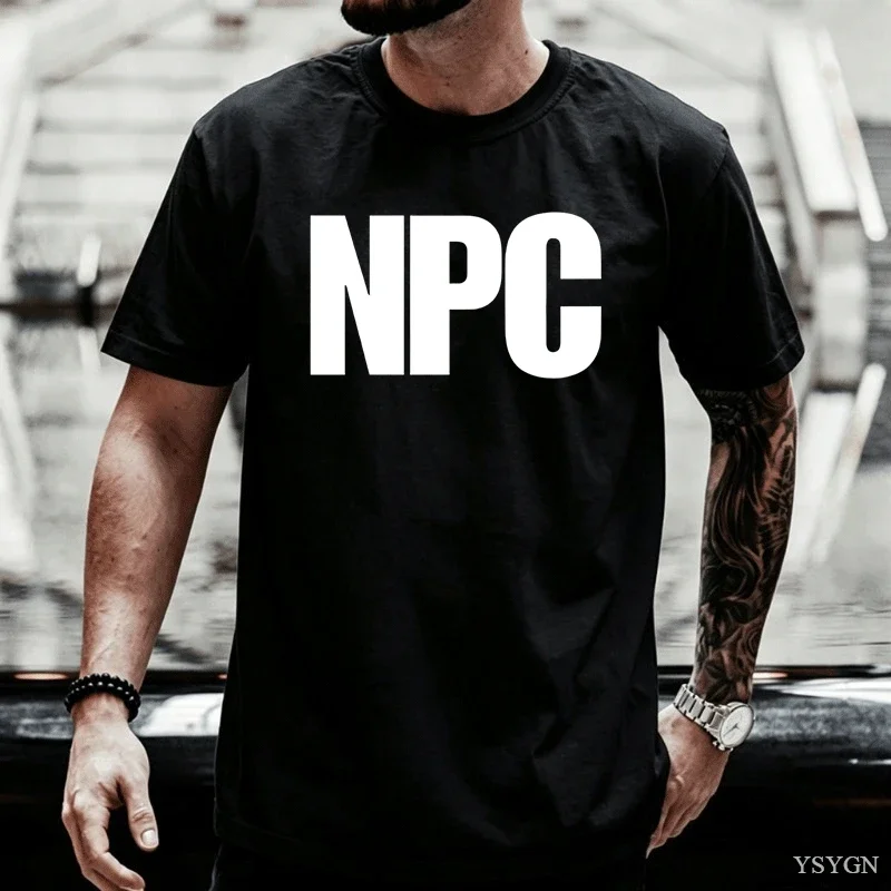 NPC Meme Tee Shirt Funny Gaming Men Tshirt Cotton Short Sleeve Joke T Shirt Trending Crewneck Graphic T Shirts Streetwear Tops