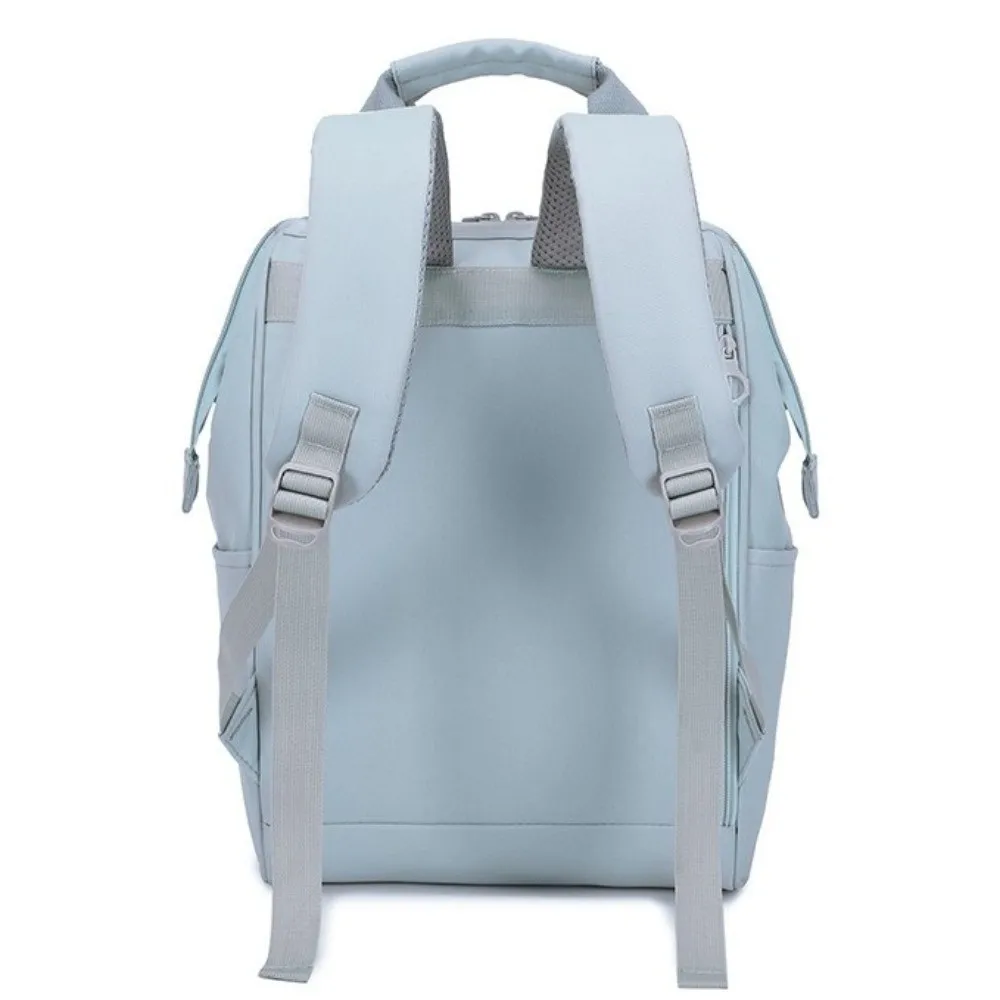 Solid Color Shoulder Backpack Oxford Cloth Large Capacity Travel Laptop Rucksack Multi-pockets Wear-resistant Student School Bag