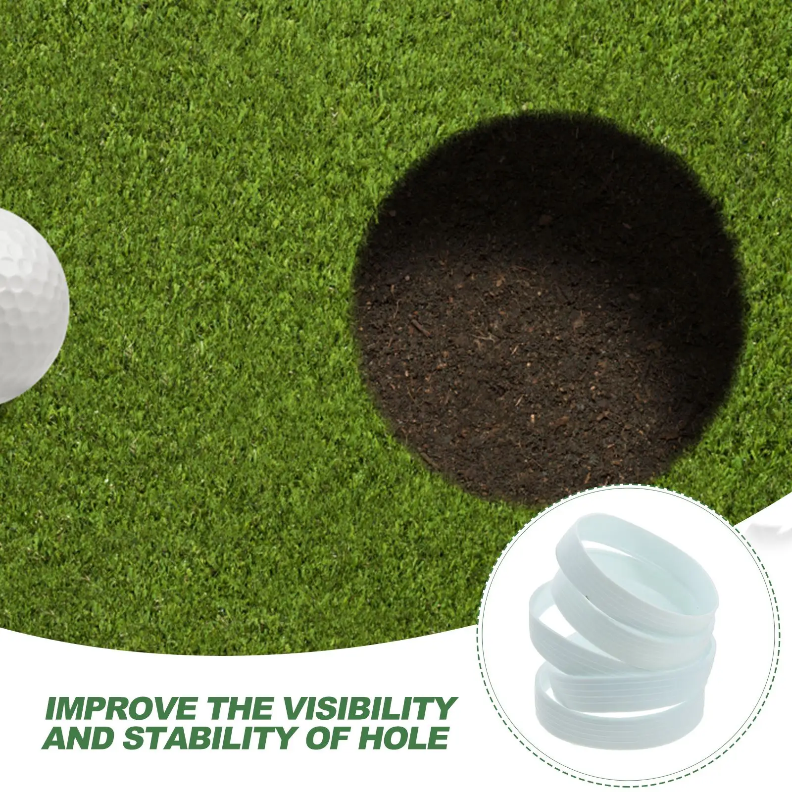 5PCS 110mm Golf Putting Green Hole Cup Rings Training Aid Outdoor Golf White PP Plastic Putting Cup Rings Sports Equipments