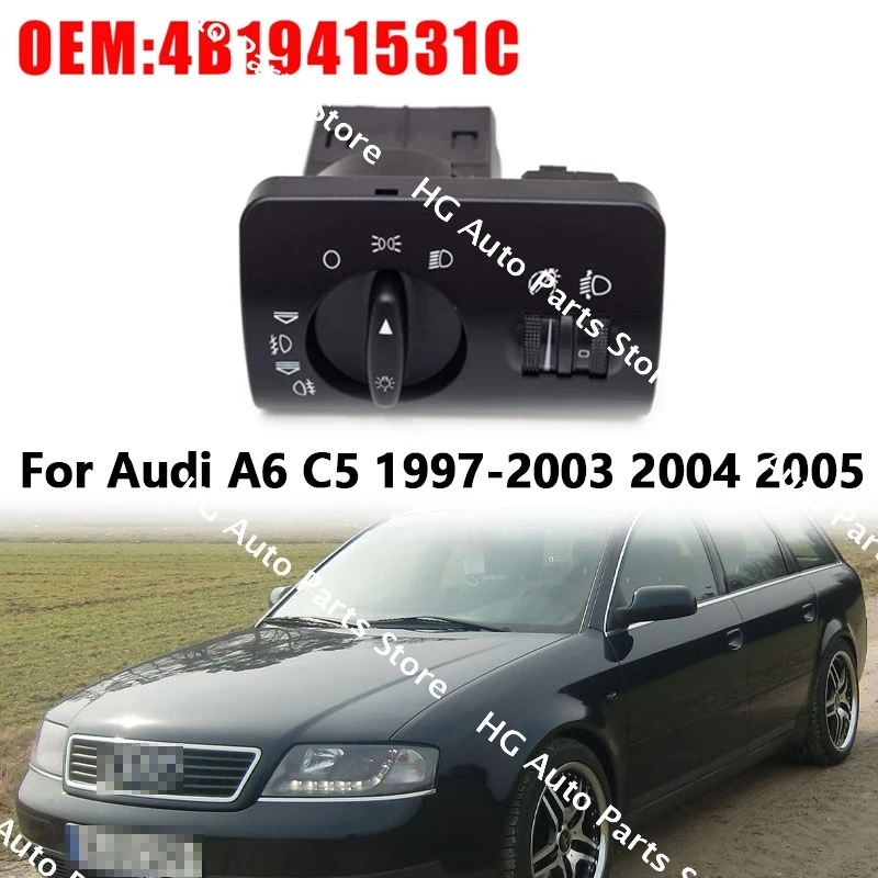 

For Audi A6 C5 1997 1998 1999 2000 2001 2002 2003 2004 2005 OEM 4B1941531C High Quality Factory Headlight Switch 1PC