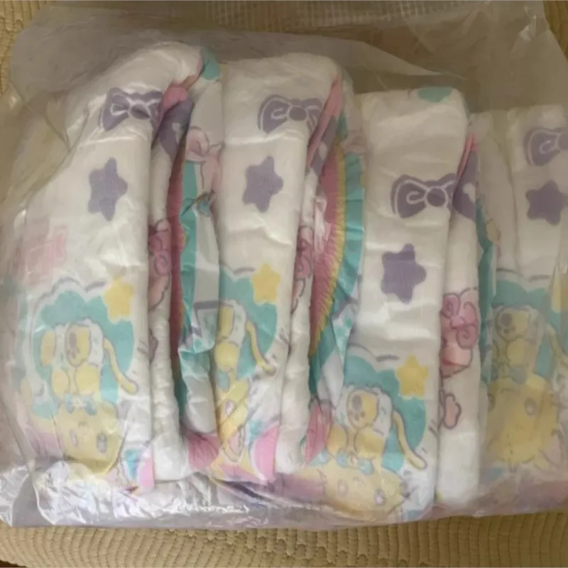ABDL Adult Cartoon Print Diapers High Absorbent Soft Comfortable Leak-proof Disposable Diaper DDLG Protective Breathable Panties