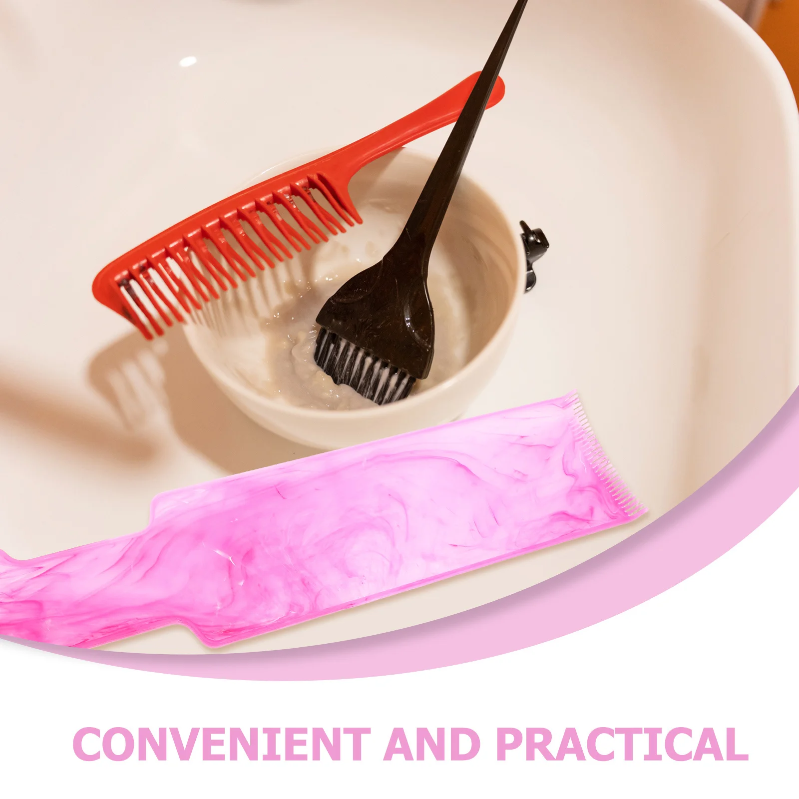 Kolorowanka do włosów, grzebień do pasemek, narzędzia do farbowania włosów w salonie i w domu, plastikowy zestaw do stylizacji i pielęgnacji włosów.