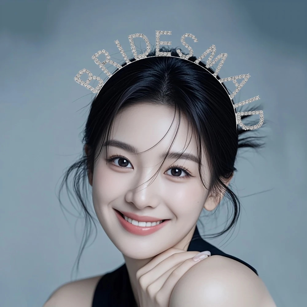 Criativo alfabeto dama de honra headpiece-noiva smaid completo strass bandana hairband festa de casamento acessórios para o cabelo