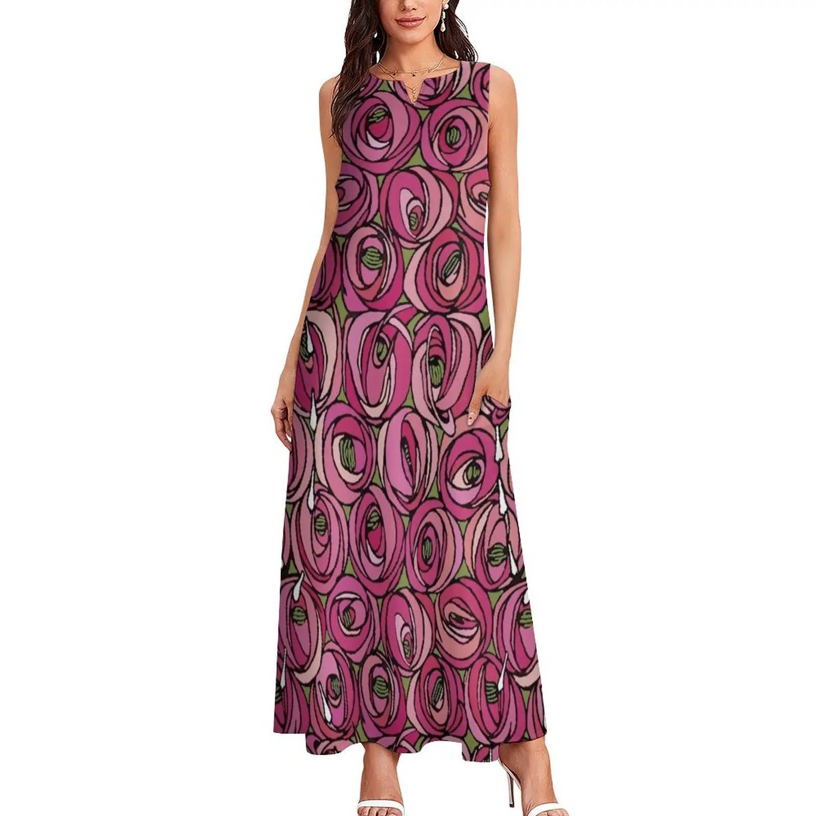 Charles Rennie Mackintosh Roses and teardrops edited 2. Long Dress birthday dresses for women elegant and pretty women's dresses