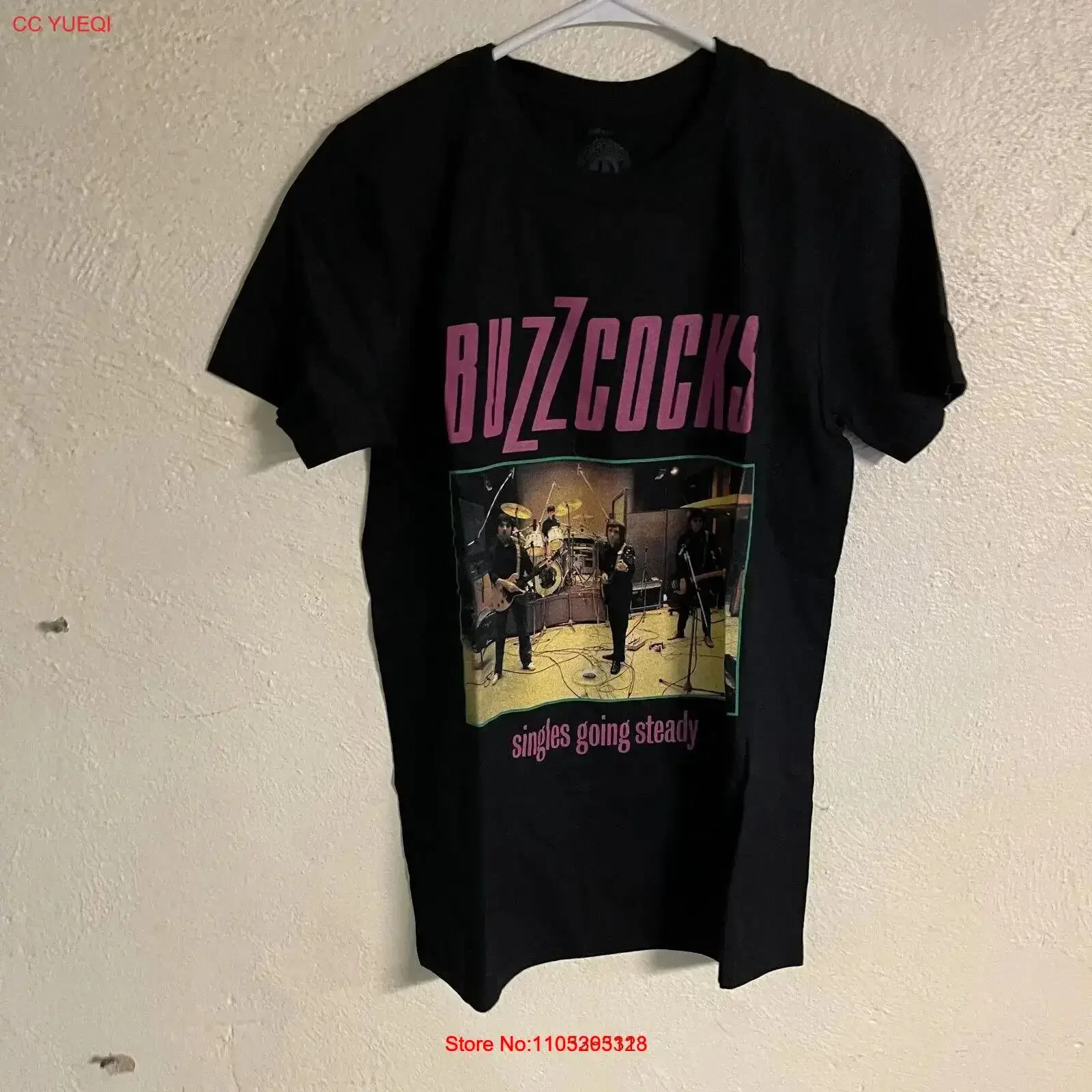 Band T Shirt BUZZCOCKS singles going steady Black Small vintage Washed Soft homme Casual graphic Versatile streetwear