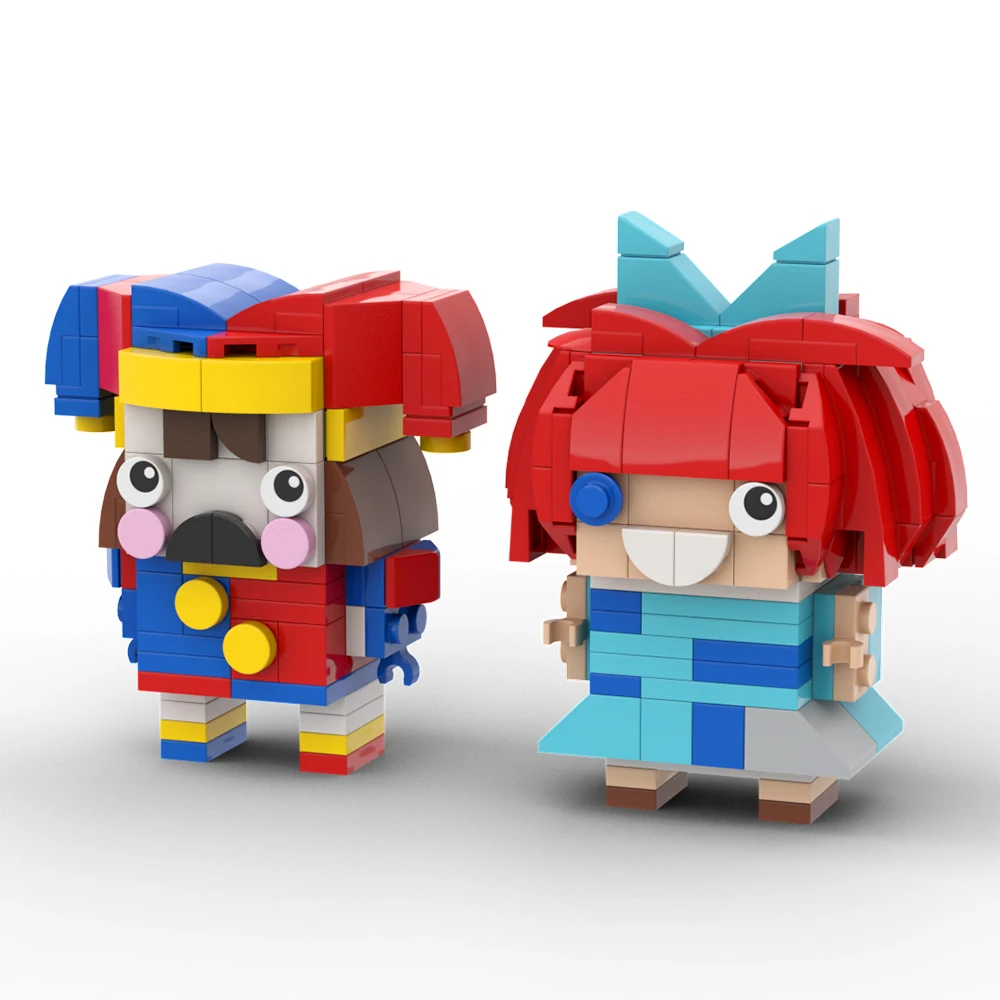 3 in 1 어메이징 디지털 서커스 액션 피규어, 폼니 라가타 잭스 빌딩 블록 모델 키트, MOC Brickheadz 벽돌 장난감, 아이 선물