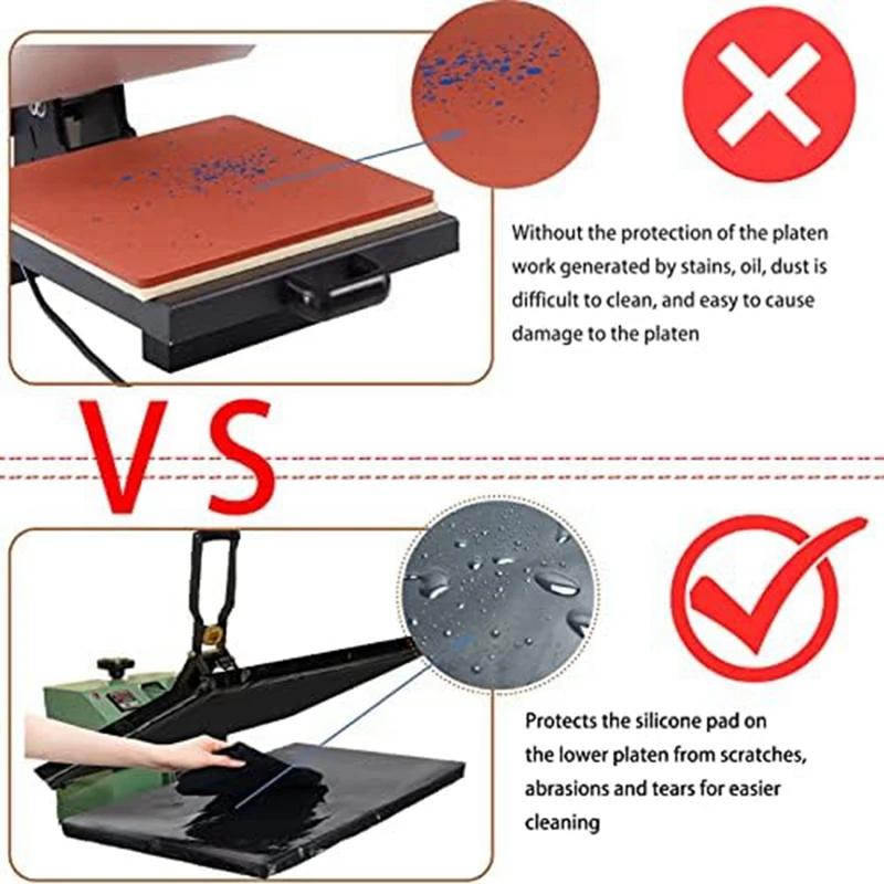 Cubierta de envoltura de placa de prensa de calor, Protector resistente al calor para proteger la máquina por sublimación de prensado, 2 piezas
