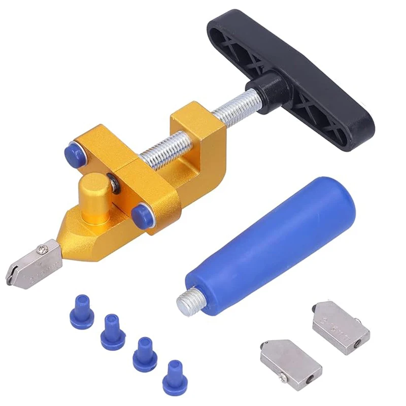 Cortador de vidrio manual 2 en 1, cortador de azulejos, herramienta de corte de espejo de vidrio manual de aleación de aluminio para el hogar, herramientas de corte de azulejos DIY