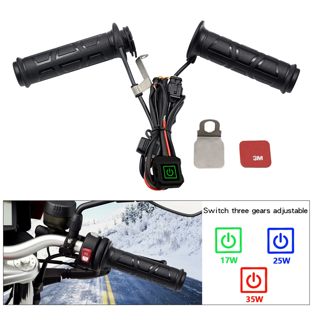 Motorcycle Hand Heated Grips Electric Molded Grips Scooter Moped Bar Hand Warmer 12V 7/8
