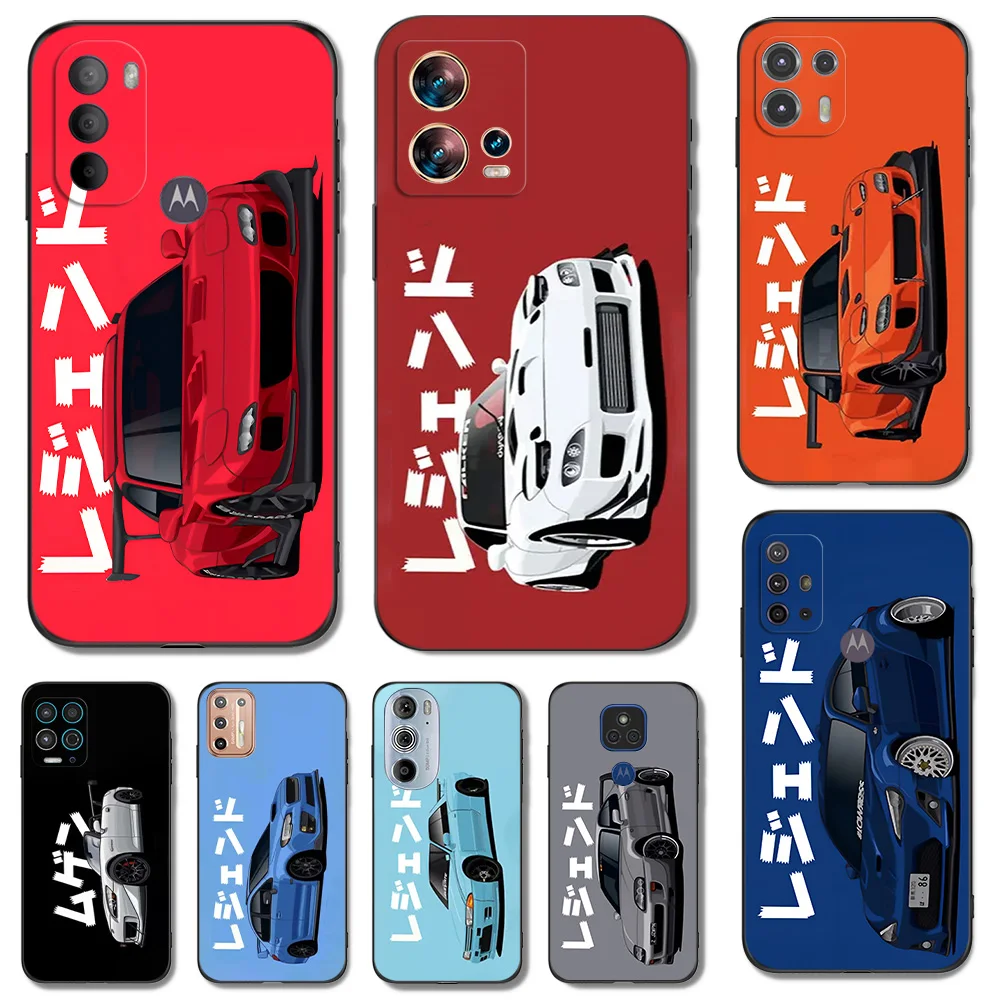 Black Tpu Case For Motorola Moto G52 G32 G82  G42 G60 4G G60S G71 G9 Play Plus Power One 5G Ace JDM Sports Car