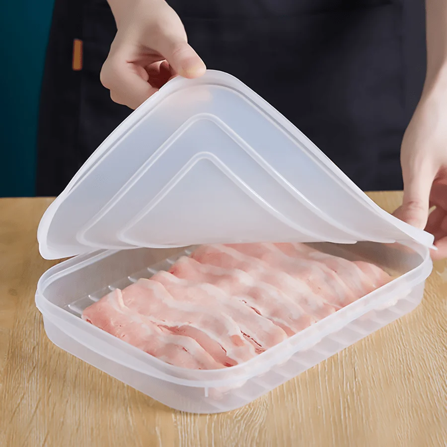 Bacon Keeper with Lids Airtight, Deli Meat Cold Cuts Cheese Saver Food Storage Containers for Refrigerators, Refrigerator Storag