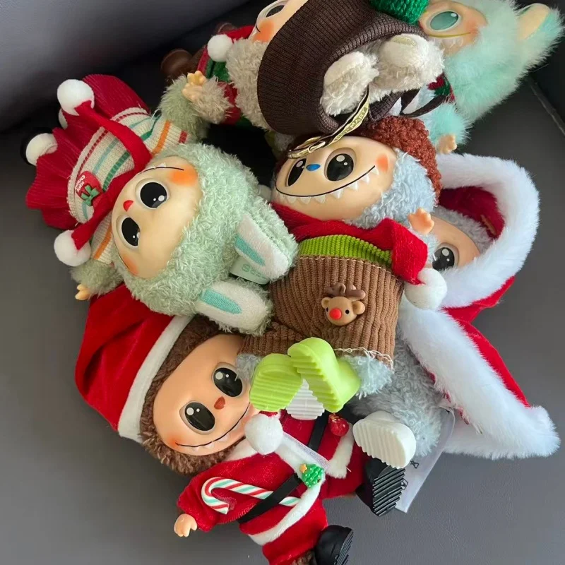 2025 Nuovo 15 17 centimetri Per Labubu Costume Cosplay Modificabile Fatto A Mano Costume Di Natale Pupazzo di Neve Albero Di Natale Accessori di Abbigliamento
