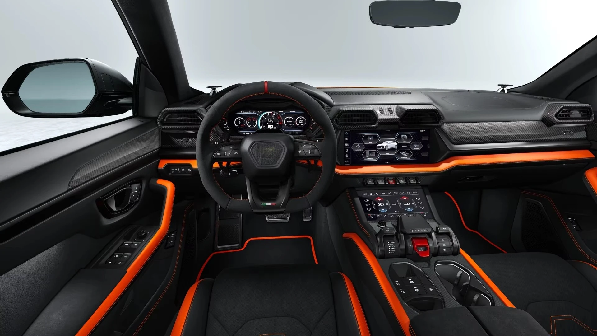 For  Urus SE Dry Carbon Fiber OEM Car Interiors Decoration Centre Console Cover Dashboard Control Panel Interior Trim