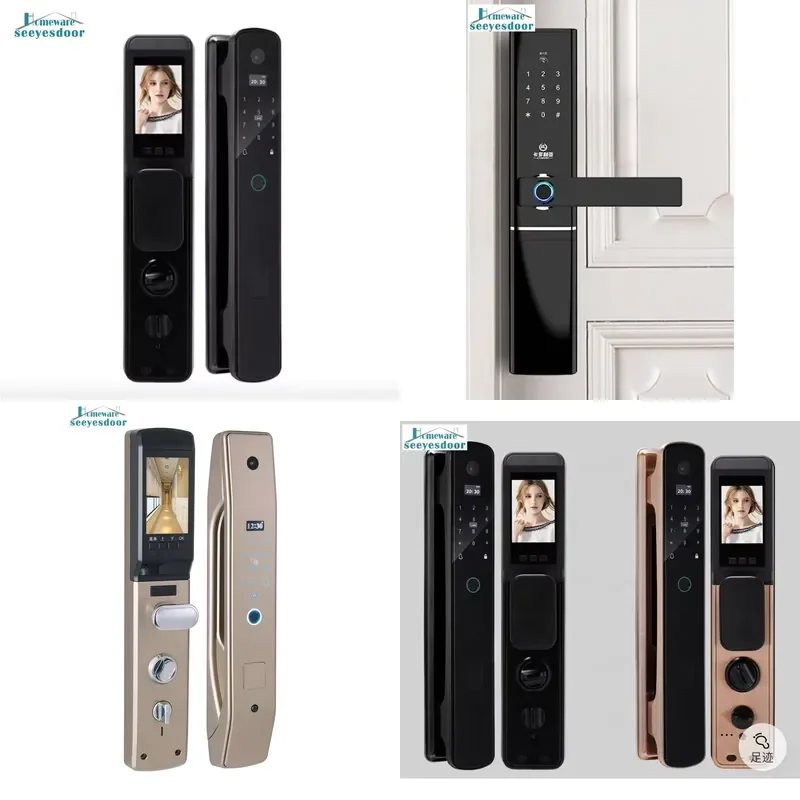 Foshan Apartment Security Door Handle Electric Digital Smart Fingerprint Locks Keyless