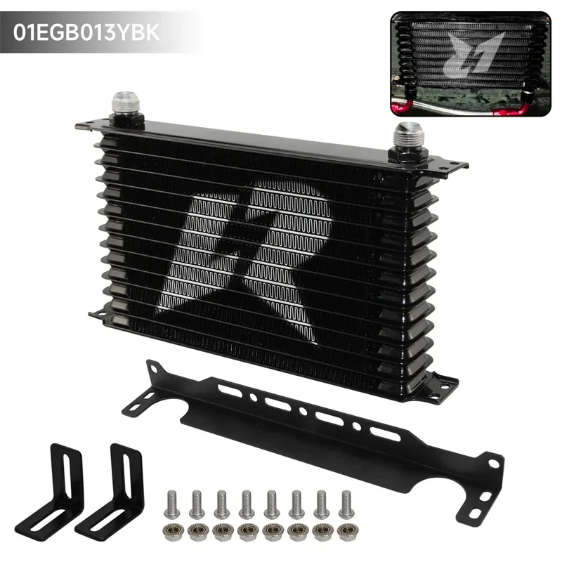 AN10 범용 엔진 및 변속기 트러스트 장착 브래킷 키트, 13 열 오일 쿨러, 검정 및 파랑, 262mm