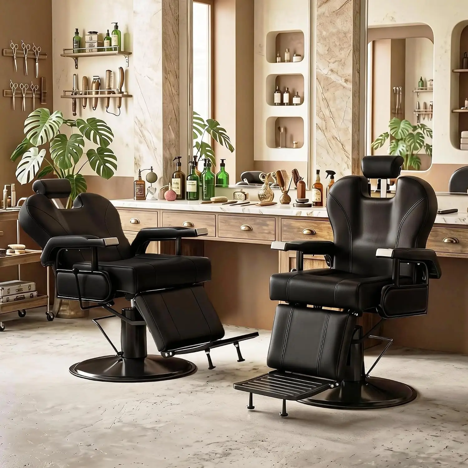 Barber Salon Chair for Barbershop, Heavy Duty Salon Chair for Hair Stylist Hydraulic, Vintage Reclining Barber, Customized