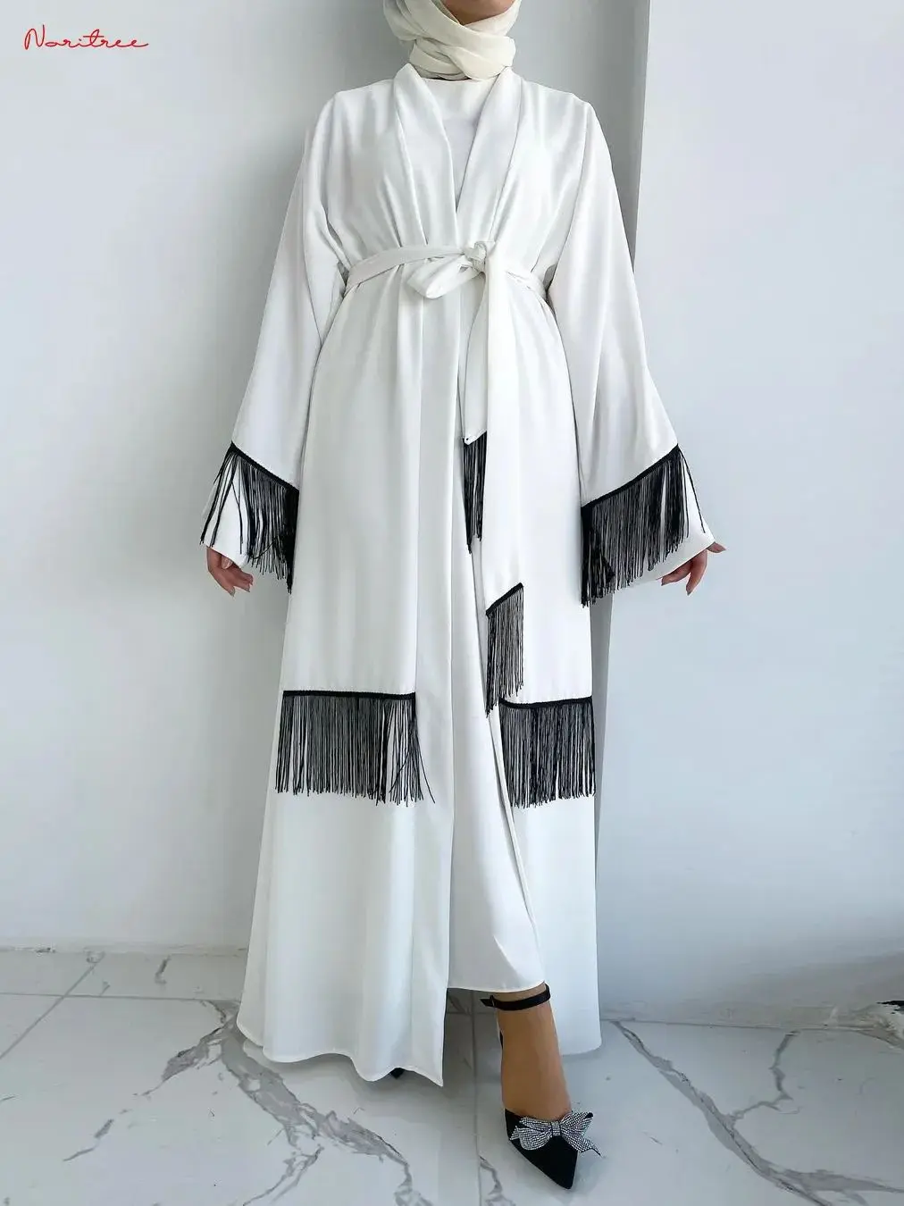 

Fashion Hit Color Kimono Oversized Muslim Robe Abaya Syari female Full Length Taseel Muslim Abaya Worship Service Abayas wy1973