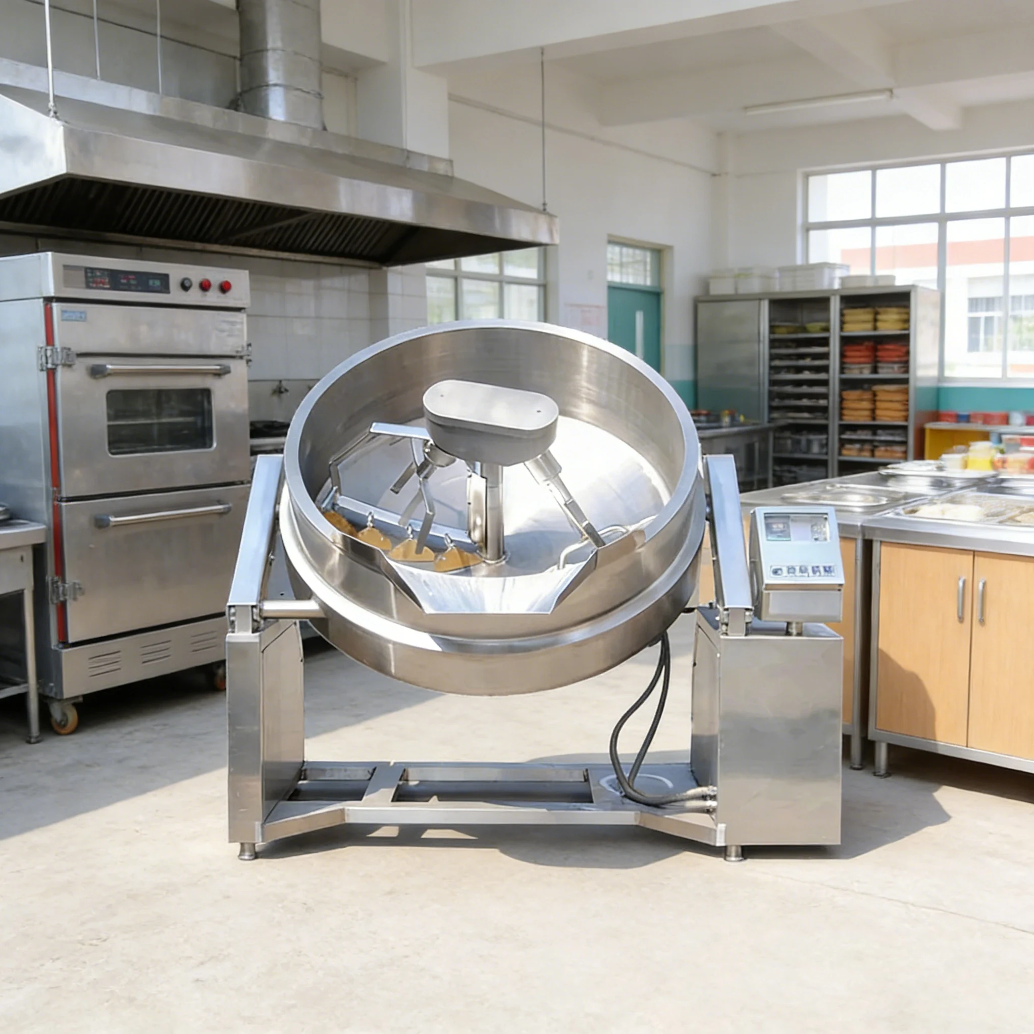 Automatic Jacketed Kettle Electric Oil Mixer Tilting Electric Oil Cooking Mixer