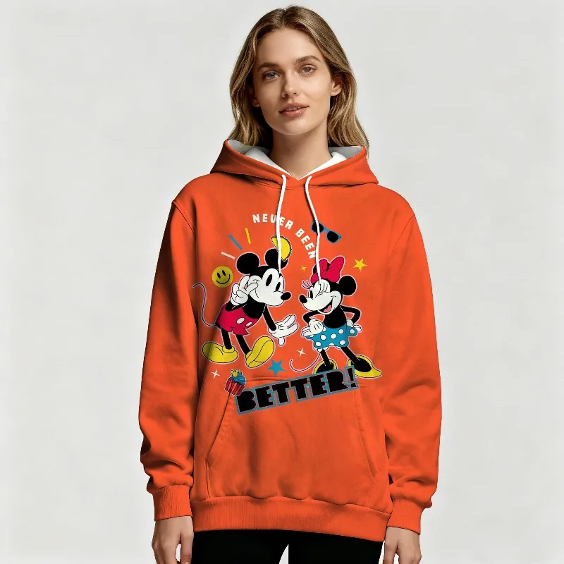 Sweat à capuche graphique Disney Mickey Mouse pour femme, pull chaud et décontracté, avec dessin animé rétro et Design inspiré de la musique, automne et hiver