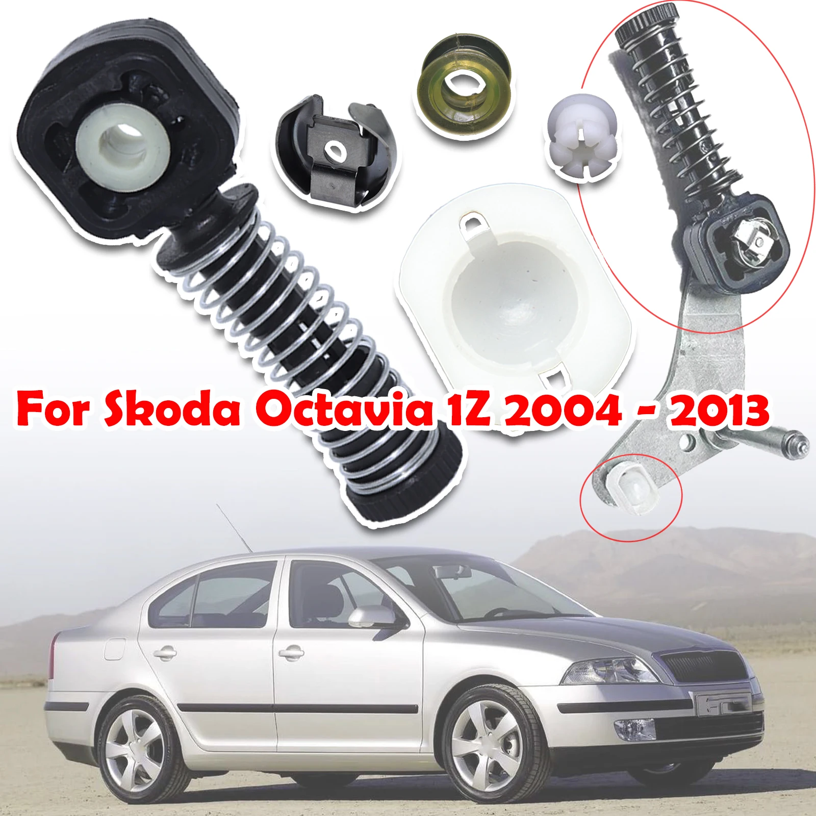 Gear Selector Lever Mechanism Sliding Shoe BushingShift Rod Linkage Clip ManualTransmission Rivet For Skoda Octavia 1Z 2004-2013